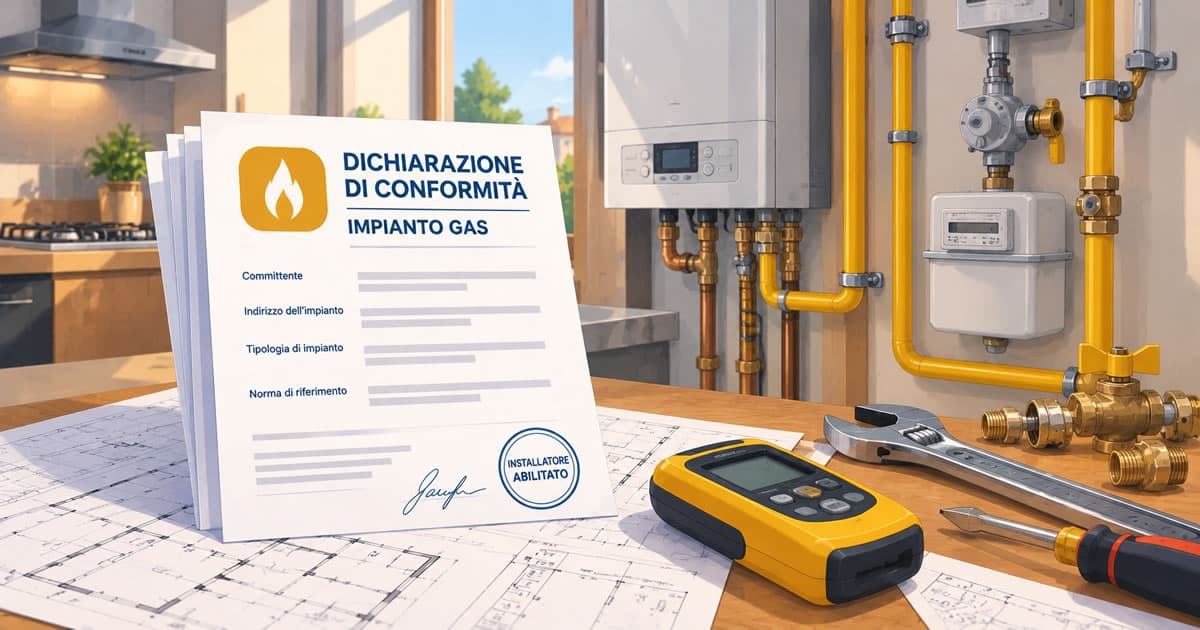 Di.Co. Dichiarazione di Conformita impianto a Gas