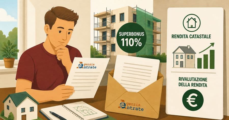 Lettera Agenzia delle Entrate aggiornamento rendita Superbonus110
