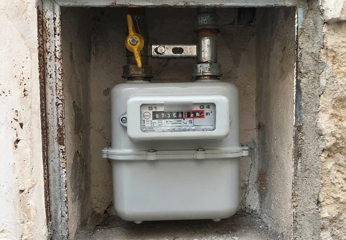 Contatore del gas con valvola di intercettazione in nicchia esterna